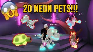 Making 20 NEON PETS on ADOPT ME!