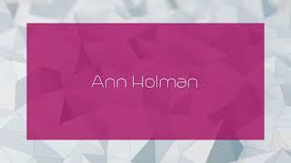 Ann Holman - appearance