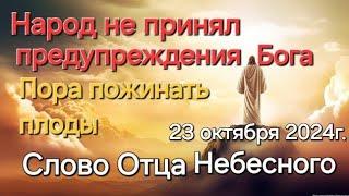 "Народ не принял предупреждения от Бога. Пора пожинать плоды" Слово Отца Небесного  23.10.24г.