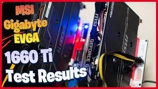 Gigabyte, MSI and EVGA 1660 Ti Mining Results | GPU Mining Hashrate Roundup | Windows