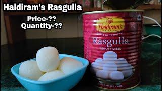 Haldiram's Rasgulla Review l Rasgulla tin price and quantity l Tin Rasgulla review in hindi