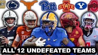 Ranking Every Undefeated Team Left In College Football (1-12)