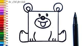 How to draw a bear face | b6 Arts for kids