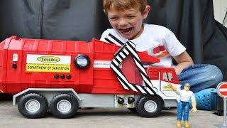 Garbage Truck Videos For Children l RARE!  Red  Toy Tonka Frontloader Unboxing l Garbage Trucks Rule