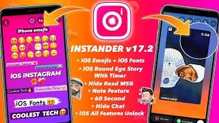 Instander v17.2 Tutorial | iOS Emojis + IOS Fonts + Share Reels like iphone On Instagram Android