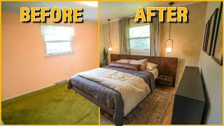 BEDROOM MAKEOVER Start to Finish - DIY Renovation