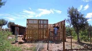 Building the Walls on our Off Grid DIY Pallet Cabin