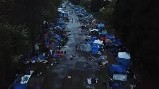 Drone Video Shows Homeless Encampment Flooded as Heavy Rain Hits Central California