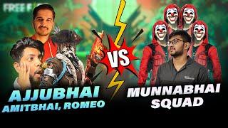 OMG!! AJJUBHAI AND AMITBHAI SQUAD VS MUNNABHAI SQUAD - FREE FIRE HIGHLIGHTS