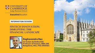 Information session on Cambridge Judge Business School’s FinTech Innovation programme