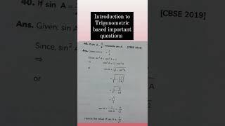 Class:- 10 Maths Trigonometric related important questions with answers by KKClasses