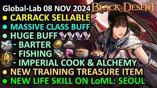 MASSIVE CLASS BUFF, CARRACK SELLABLE, HUGE BUFF BARTER, FISHING (BDO Global Lab Update, 08 NOV 2024)