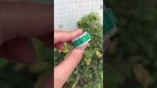 14CTW White Sapphire and Emerald Eternity Ring | Sayabling