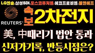 [2차전지] [에코프로비엠 포스코홀딩스  삼성SDI LG엔솔 엘앤에프 주가전망] 로이터통신 긴급속보中때리기법안무더기통과!!신저가기록,타점공개!