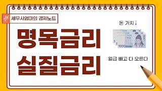 [경제노트 3]명목금리 실질금리/ 금리란  경제공부 돈의속성 경제용어 경제신문