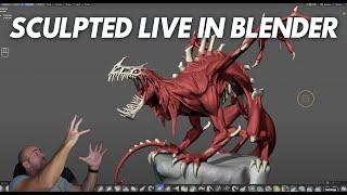 The Skinless Dragon sculpt live in Blender