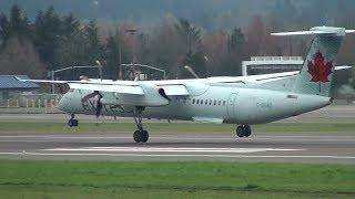 Air Canada Express (Jazz) Q400 [C-GGMZ] Landing Portland Airport (PDX)