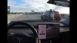 Does Tesla Autopilot Detect Lane Splitting Motorcycles?   Use Headphones (Binaural Audio)