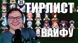 Тирлист ЛЮБИМЫХ и НЕЛЮБИМЫХ девушек от Анимекула (оценка персонажей с Мироном) | Genshin Impact