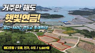 [목포토지사랑 322] 햇빛연금 받는 신안 안좌면 자라도 1,607py 매매 / 장산~자라간 연도교 착공 수혜지역 / 바다조망, 도로, 전기, 수도 / 매매가 2억원