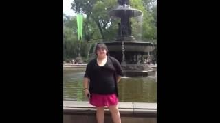 Haley Anne Parker singing at the fountain in central park