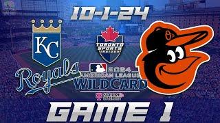 10-1-24 Kansas City Royals vs Baltimore Orioles Game 1 Game Audio | Wild Card Streamcast & Chat