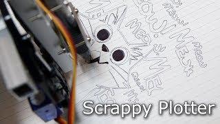 Scrappy Pen Plotter Draws "Meow!"