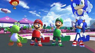 Mario & Sonic Olympic Games At The Tokyo 2020 Event -Skateboarding Park All Characters