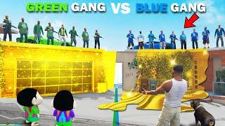 Shinchan Green Gang VS Franklin Blue Gang Gold Base In GTA 5!