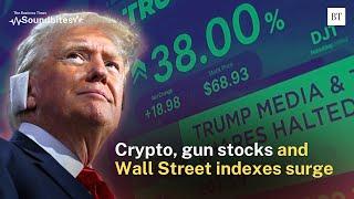 Crypto, gun stocks and Wall Street surge on Trump’s election odds