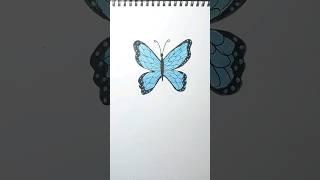 Cute Butterfly Drawing for Kids| How to Draw Butterfly | Brush Pen Drawing | Sketches #shorts #art