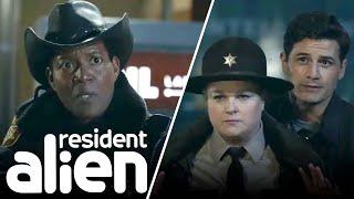 Sheriff Mike & Deputy Liv Have A Standoff With Joesph | Resident Alien (S3 E7) | SYFY