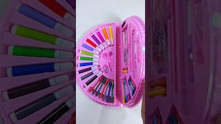 unboxing colour stationery kit, crayon colour, ruler, colour marker, painting colour, #colour #art