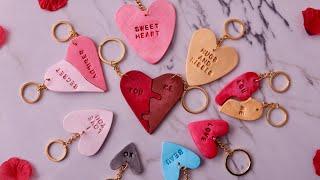 DIY AIR DRY CLAY KEYCHAIN/HOLDERS | Valentine's Day Gift Ideas 2024 | jigsaw puzzle