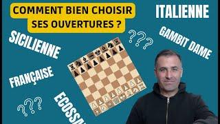 Comment BIEN choisir ses OUVERTURES aux échecs ?