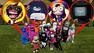 I CAUGHT ALL CHARACTERS IN REAL LIFE! (MISS CIRCLE VS MISS DEIGHT VS TV WOMAN VS POMNI)