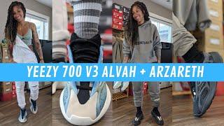 DOUBLE Yeezy 700 V3 Unboxing: Alvah + Arzareth | 6 Styled Fits...Which Is Better?! Sizing Help!