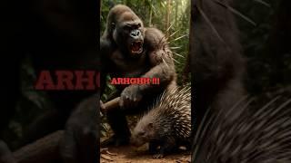 Porcupine Attacks a Gorilla! #gorillapower