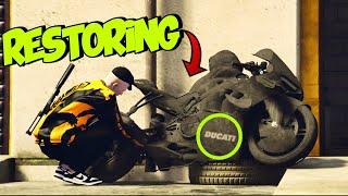 Restoring ABANDONED "DUCATI SUPER BIKE" in GTA 5 RP (sobrang solid)