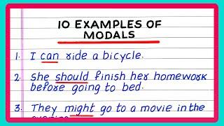 EXAMPLES OF MODALS | MODAL VERBS | 5 | 10 SENTENCES USING MODAL | MODAL VERBS | IN ENGLISH GRAMMAR