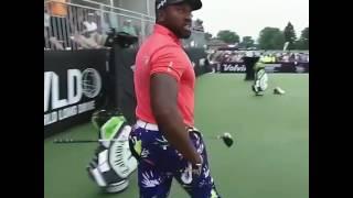 Maurice Allen Does A Perfect Ric Flair Impersonation During The Long Drive Championship