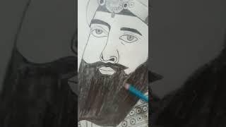 guru Gobind singh ji drawing full face drawing/pencil shading