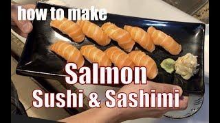 how to make salmon sushi and sashimi