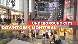 Exploring Montreal's Underground City: Holiday Shoppers Embrace the Festive Season [4K]