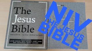 the Jesus Bible NIV gray linen hardcover journaling bible