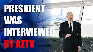 President Ilham Aliyev was interviewed by Azerbaijan Television