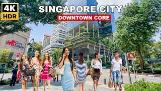 Singapore DownTown Core Walking - The Shocking Skyscraper City (4K HDR) 