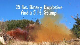 A Huge 5ft. Stump vs. 15 lbs. Binary Explosive