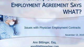 Uh Oh! Our Physician Employment Agreement Says WHAT!  - The Bittinger Law Firm