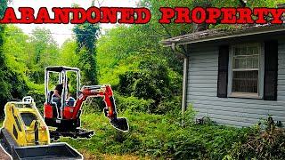 Abandoned Property Cleanup! - with Gas Powered Chinese Mini Skid Steer & Excavator